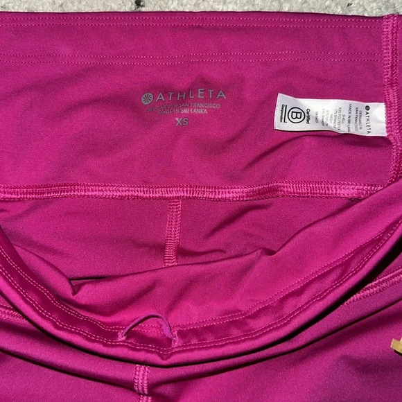 Athleta Velocity Leggings Womens XS Pink Laser Cut Mid Rise Cropped EUC - Picture 4 of 5